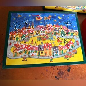 Yoku Moku Japanese Christmas Holiday Santa Scene Empty Tin Metal Box -No Cookies